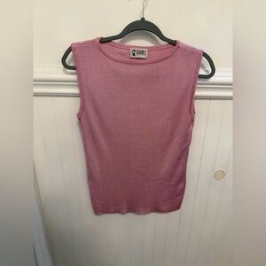 Vintage Sleeveless Knit Tank - Dusty Rose